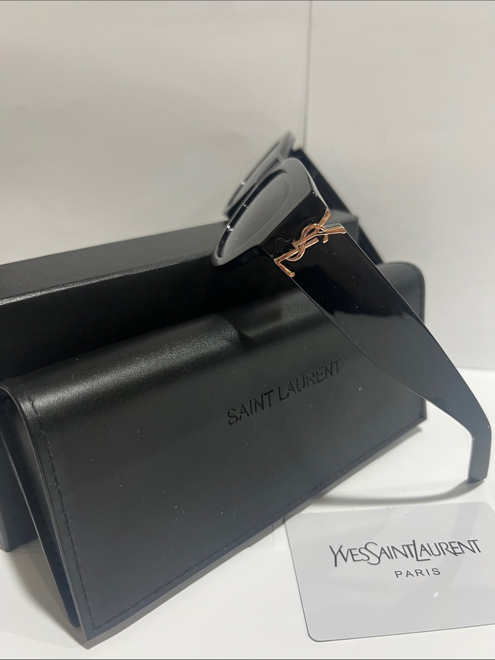 Saint Laurent Black Sunglasses with Rose Gold YSL Detail